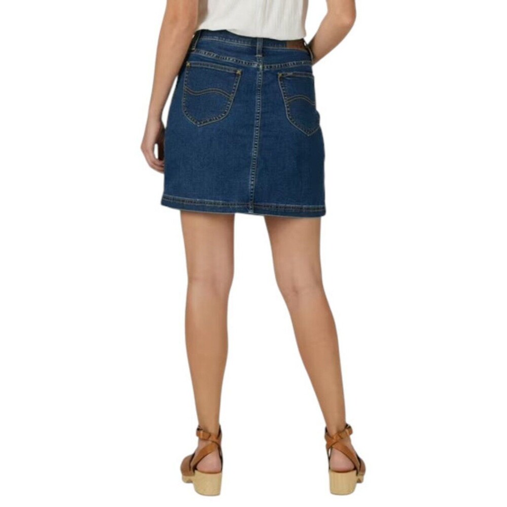 Lee Denim Jean Skort Mesh Shorts Mini Boho Summer Dark Wash Size 18M